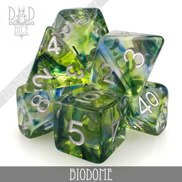 DND Dice Poly 7 Dice Set: Biodome | Odin's Place