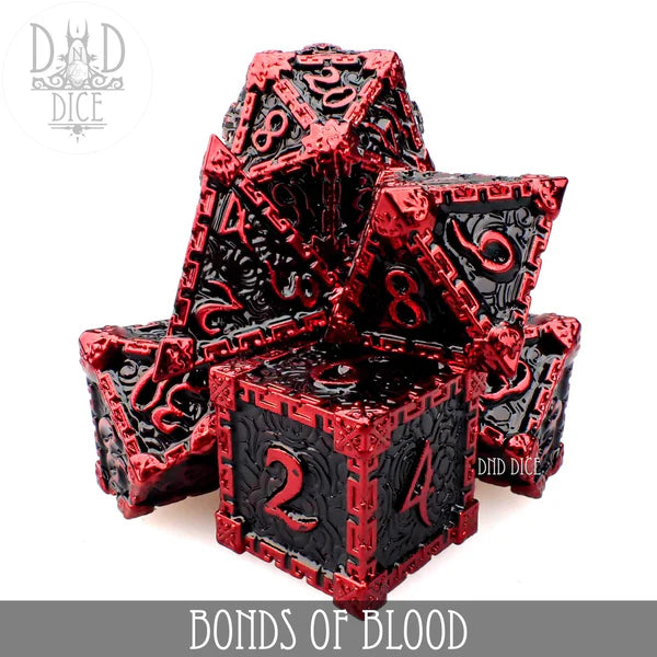 DND Dice Poly 7 Metal Dice Set: Bonds of Blood | Odin's Place