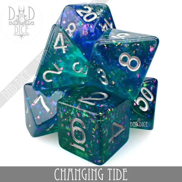 DND Dice Poly 7 Dice Set: Changing Tide | Odin's Place