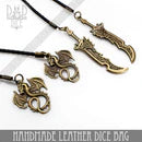 DND Dice Leather Dice Bag & Dice Tray: Dragons/Black | Odin's Place