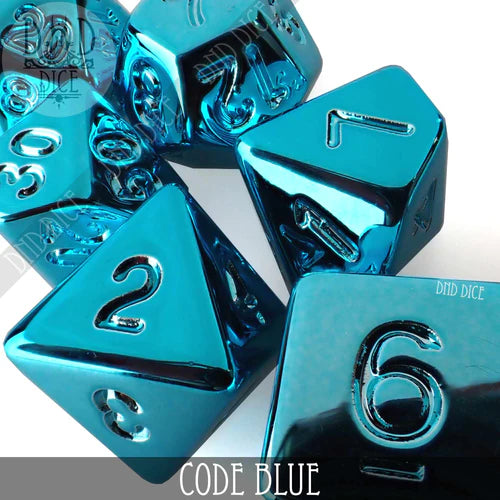 DND Dice Poly 7 Dice Set: Code Blue | Odin's Place