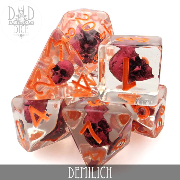 DND Dice Poly 7 Dice Set: Demilich | Odin's Place