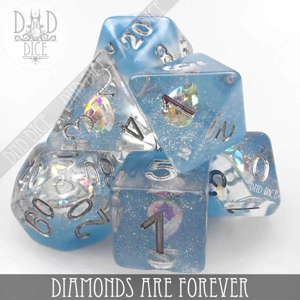 DND Dice Poly 7 Dice Set: Diamonds are Forever | Odin's Place