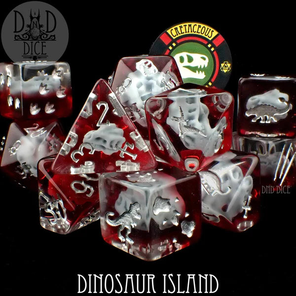 DND Dice 11 Dice Set: Dinosaur Island | Odin's Place