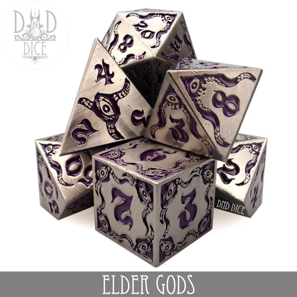 DND Dice Poly 7 Metal Dice Set: Elder Gods | Odin's Place