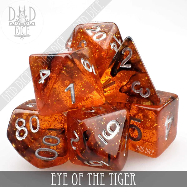 DND Dice Poly 7 Dice Set: Eye of the Tiger | Odin's Place