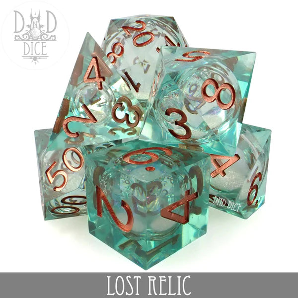 DND Dice Poly 7 Dice Set: Lost Relic Liquid Core | Odin's Place