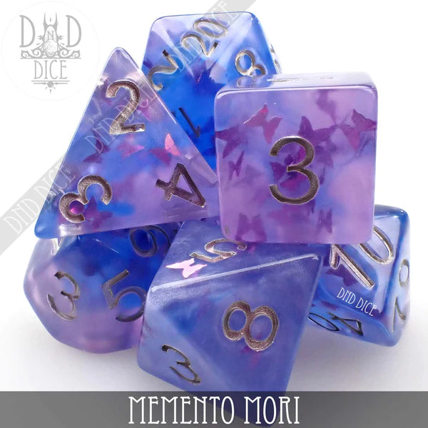 DND Dice Poly 7 Dice Set: Memento Mori | Odin's Place