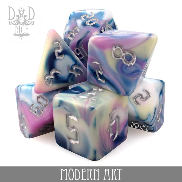 DND Dice Poly 7 Dice Set: Modern Art | Odin's Place