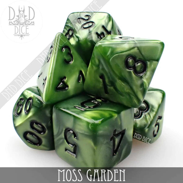 DND Dice Poly 7 Dice Set: Moss Garden | Odin's Place
