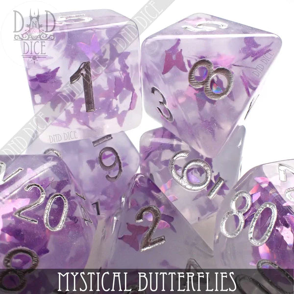 DND Dice Poly 7 Dice Set: Mytical Butterflies | Odin's Place