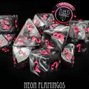 DND Dice 11 Dice Set: Neon Flamingos | Odin's Place