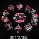 DND Dice 11 Dice Set: Neon Flamingos | Odin's Place