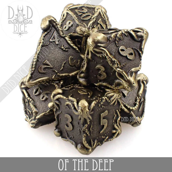 DND Dice Poly 7 Metal Dice Set: Of the Deep | Odin's Place