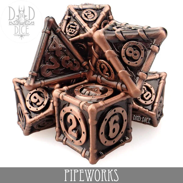 DND Dice Poly 7 Metal Dice Set: Pipeworks | Odin's Place