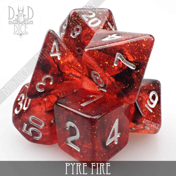 DND Dice Poly 7 Dice Set: Pyre Fire | Odin's Place