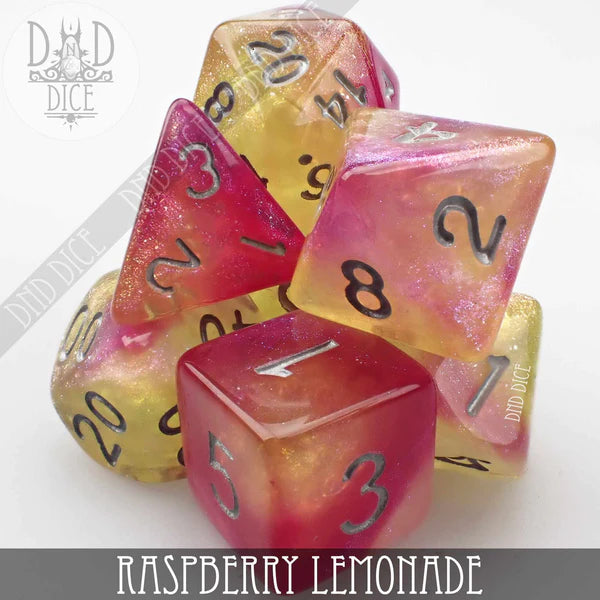 DND Dice Poly 7 Dice Set: Raspberry Lemonade | Odin's Place