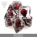 DND Dice Poly 7 Dice Set: Red Skull | Odin's Place