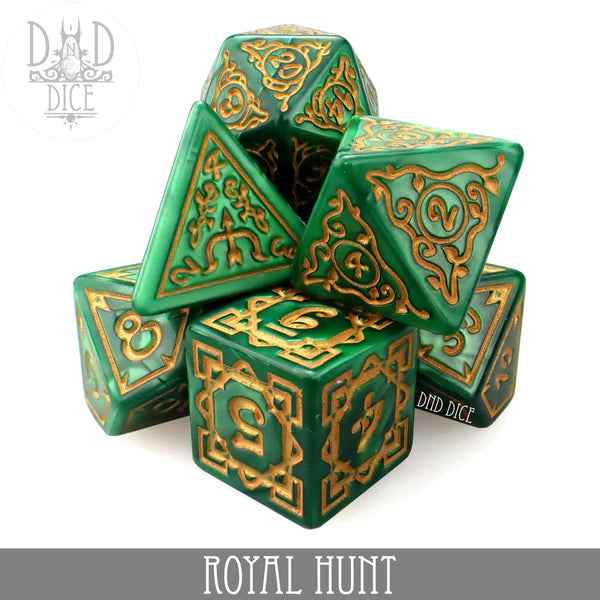 DND Dice Poly 7 Dice Set: Royal Hunt | Odin's Place