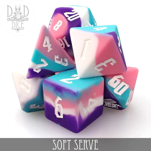 DND Dice Poly 7 Dice Set: Soft Serve (Silicone) | Odin's Place