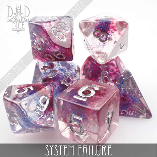 DND Dice Poly 7 Dice Set: System Failure | Odin's Place
