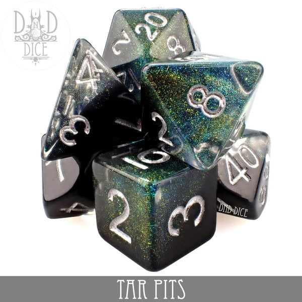 DND Dice Oversized Poly 7 Dice Set: Tar Pits | Odin's Place