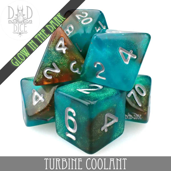 DND Dice Poly 7 Dice Set: Turbine Coolant | Odin's Place