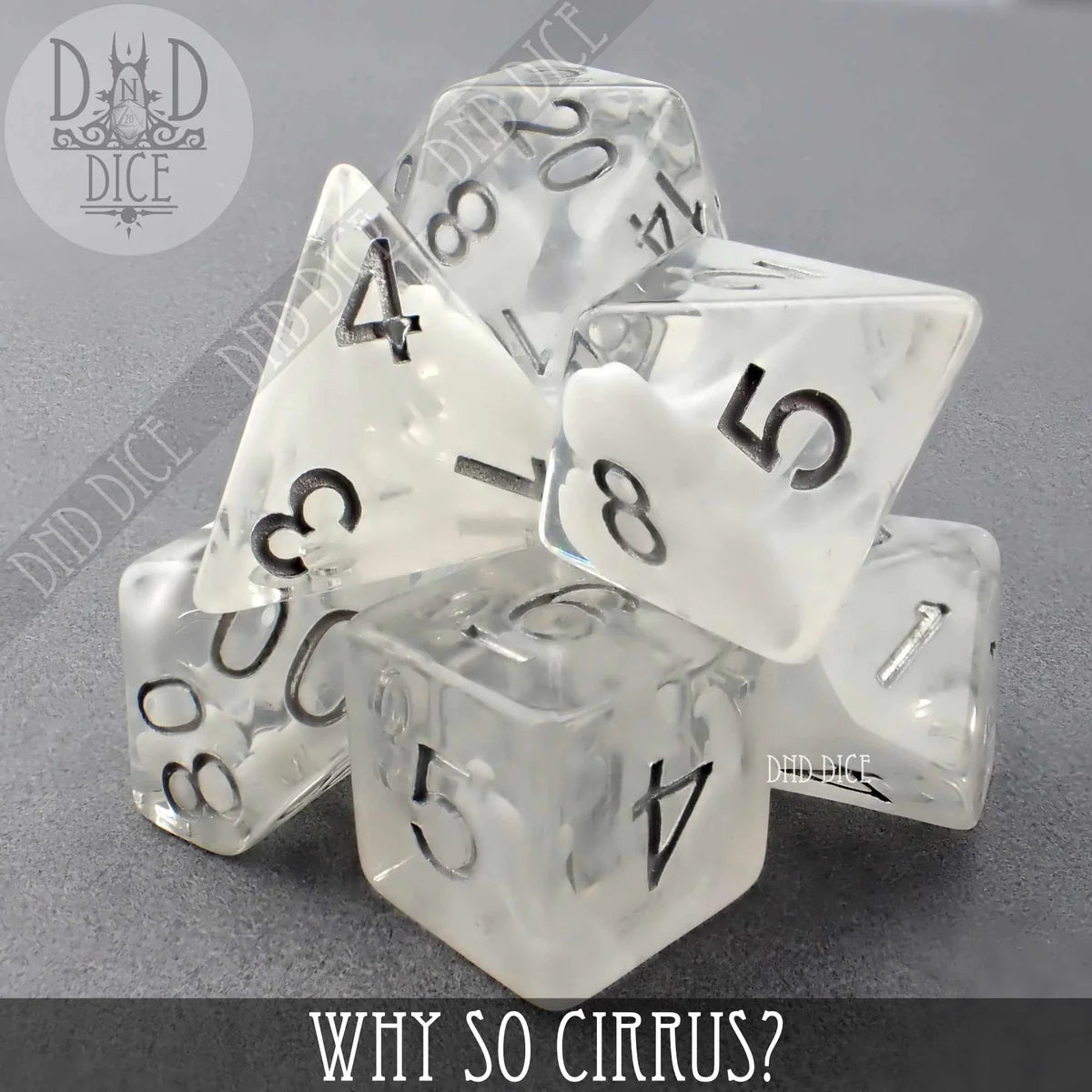DND Dice Poly 7 Dice Set: Why So Cirrus | Odin's Place