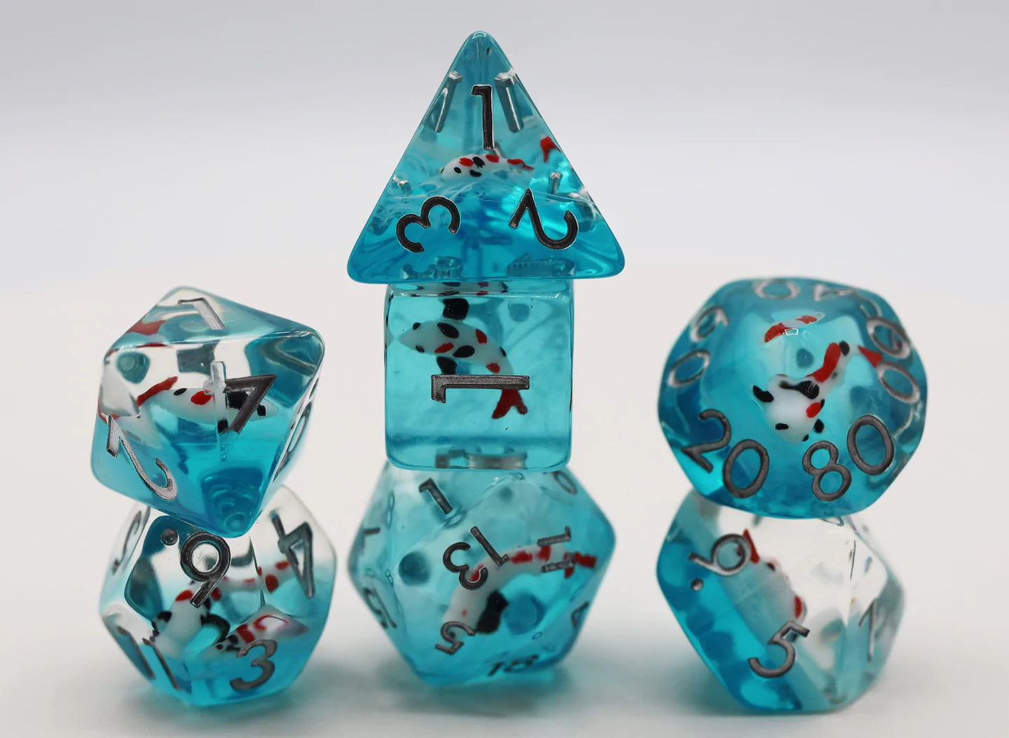 Foam Brain Poly 7 Dice Set: Water Garden Koi | Odin's Place