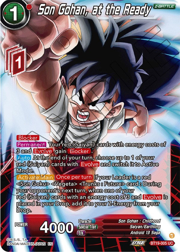 Son Gohan, at the Ready (BT19-005) [Fighter's Ambition] | Odin's Place