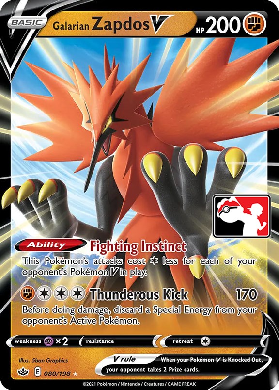 Galarian Zapdos V (080/198) [Prize Pack Series One] | Odin's Place