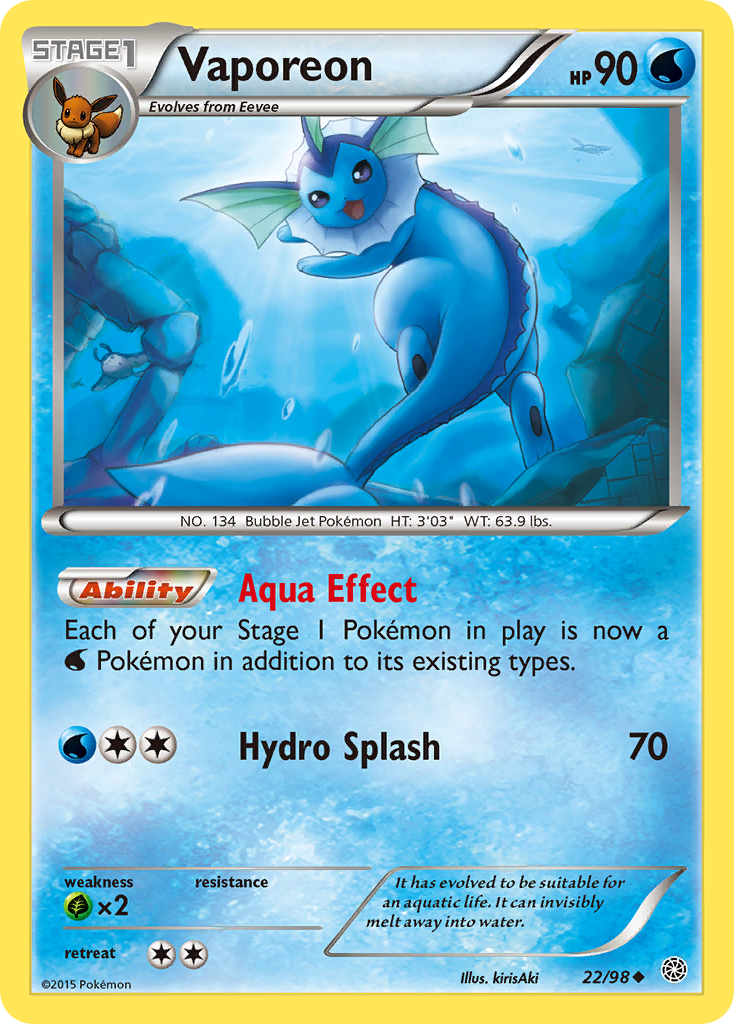 Vaporeon (22/98) [XY: Ancient Origins] | Odin's Place