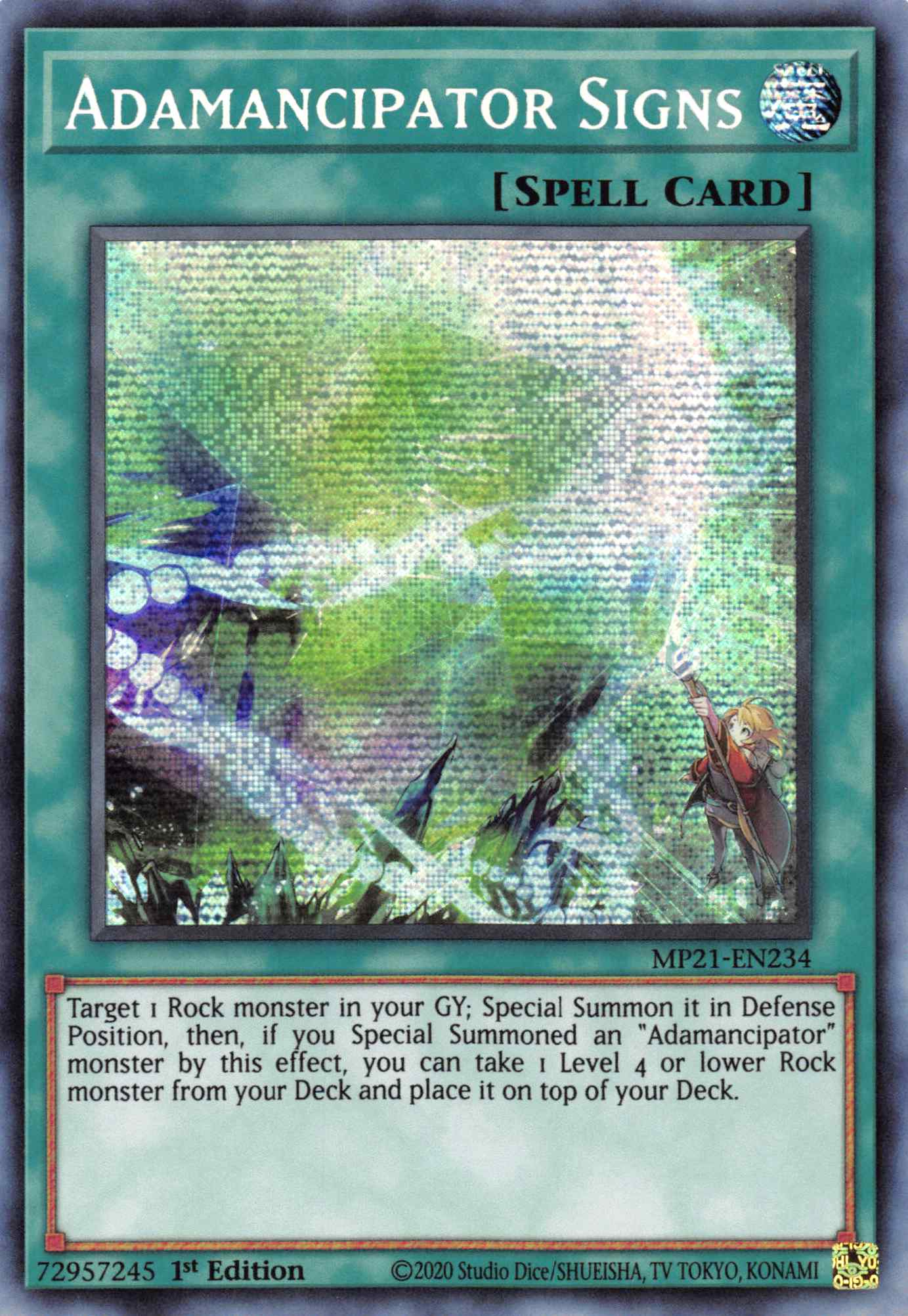 Adamancipator Signs [MP21-EN234] Prismatic Secret Rare | Odin's Place