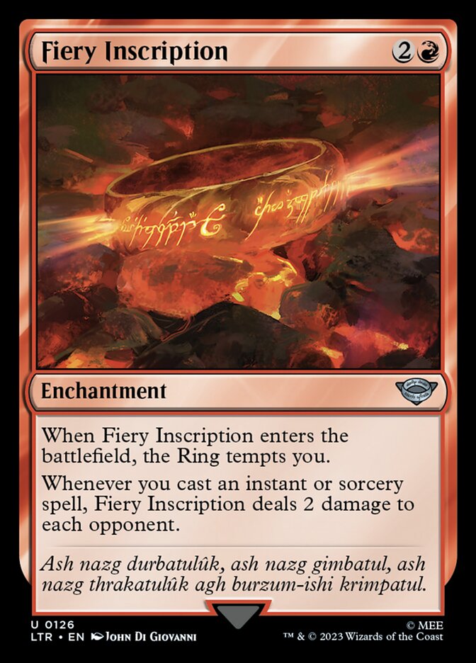 Fiery Inscription [The Lord of the Rings: Tales of Middle-Earth] | Odin's Place
