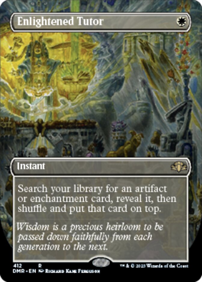 Enlightened Tutor (Borderless Alternate Art) [Dominaria Remastered] | Odin's Place