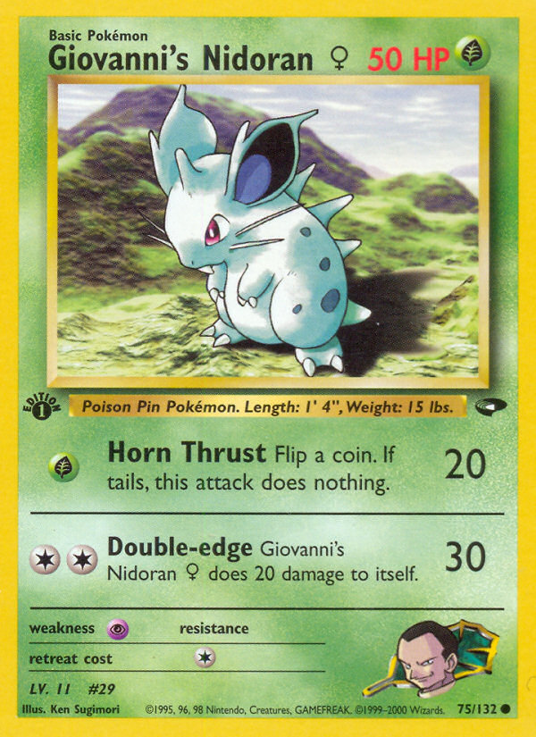 Giovanni's Nidoran (75/132) (Female) [Gym Challenge 1st Edition] | Odin's Place