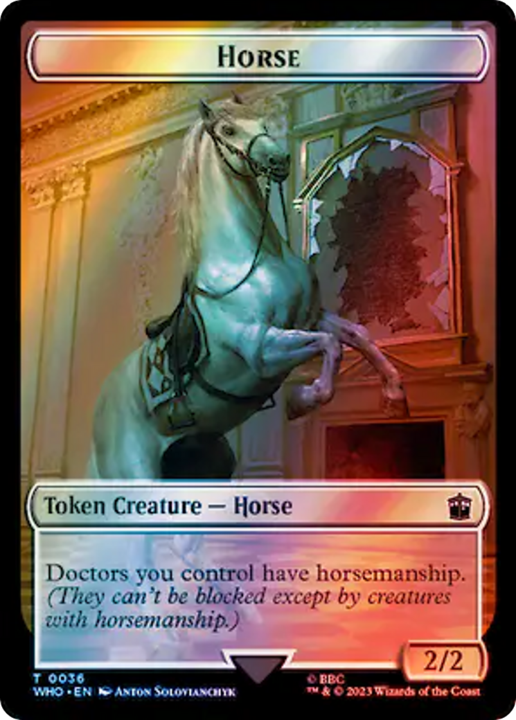 Horse // Clue (0053) Double-Sided Token (Surge Foil) [Doctor Who Tokens] | Odin's Place