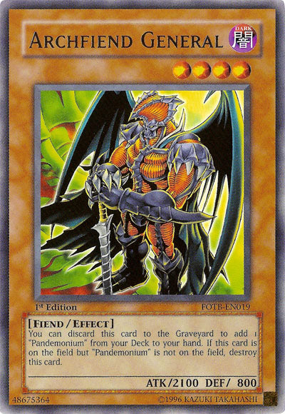 Archfiend General [FOTB-EN019] Rare | Odin's Place