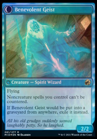 Malevolent Hermit // Benevolent Geist [Innistrad: Midnight Hunt Prerelease Promos] | Odin's Place