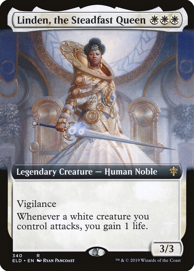 Linden, the Steadfast Queen (Extended Art) [Throne of Eldraine] | Odin's Place