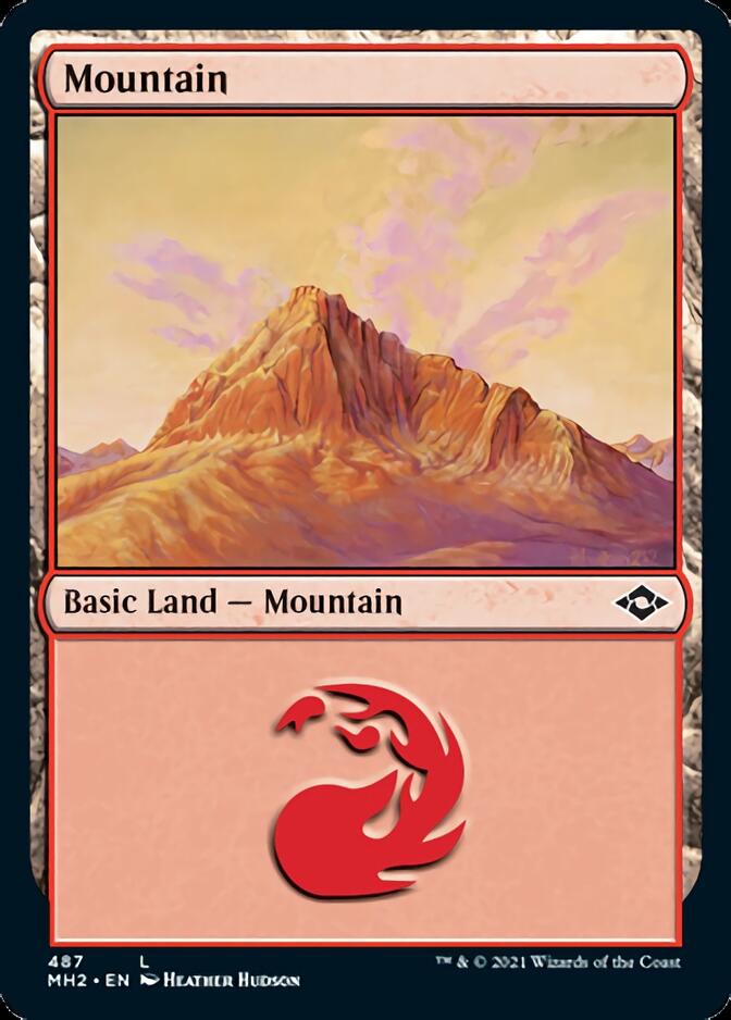 Mountain (487) (Foil Etched) [Modern Horizons 2] | Odin's Place