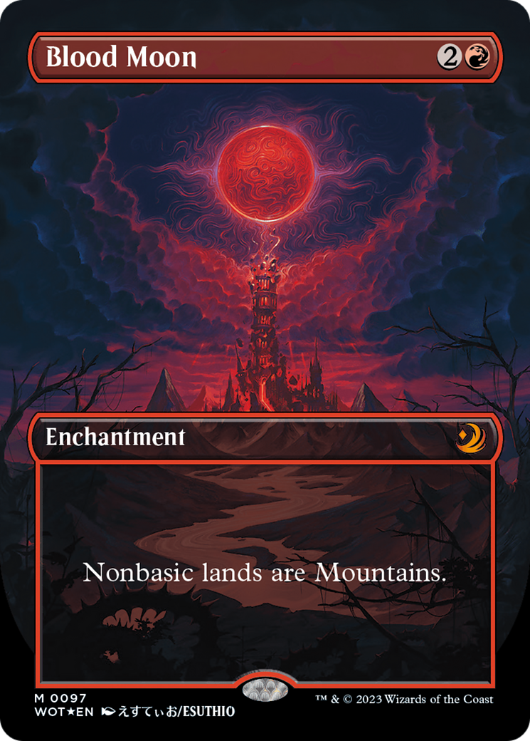 Blood Moon (Anime Borderless) (Confetti Foil) [Wilds of Eldraine: Enchanting Tales] | Odin's Place