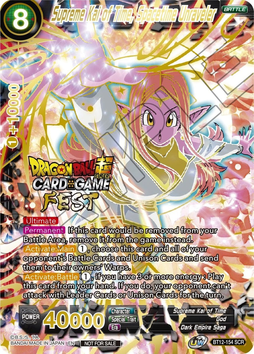 Supreme Kai of Time, Spacetime Unraveler (Card Game Fest 2022 - Winner-Stamped) (BT12-154) [Tournament Promotion Cards] | Odin's Place