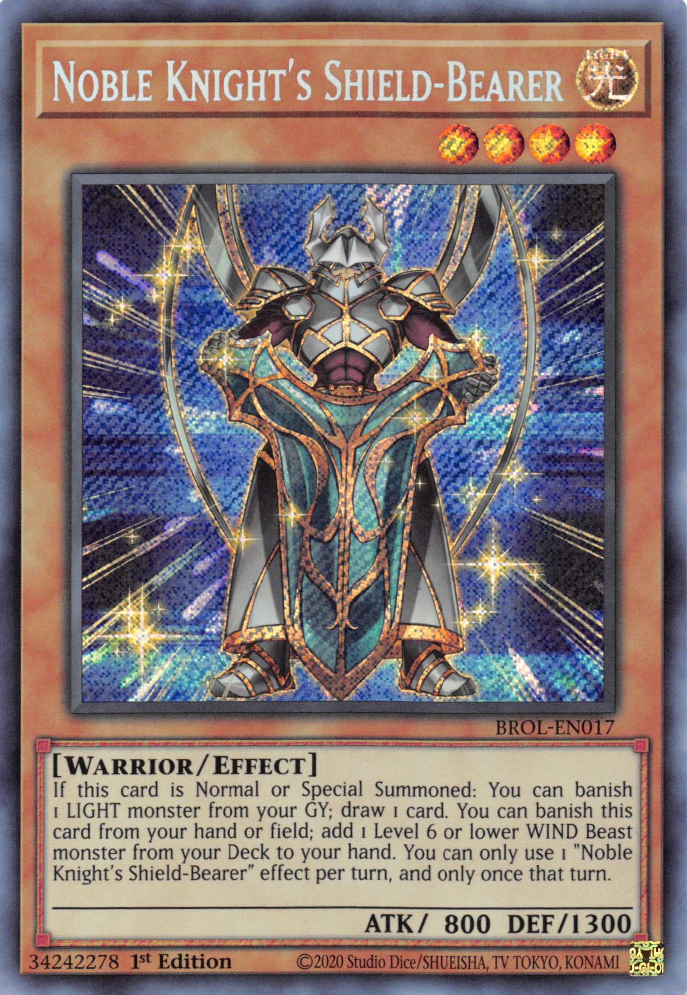 Noble Knight's Shield-Bearer [BROL-EN017] Secret Rare | Odin's Place