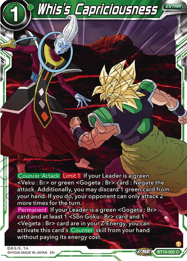 Whis's Capriciousness (BT19-092) [Fighter's Ambition] | Odin's Place