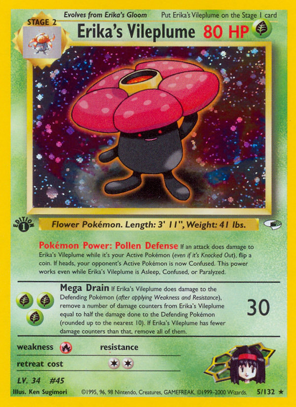 Erika's Vileplume (5/132) [Gym Heroes 1st Edition] | Odin's Place