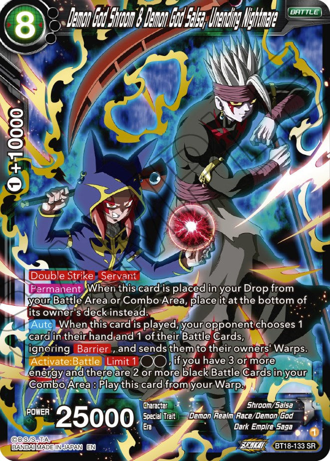 Demon God Shroom & Demon God Salsa, Unending Nightmare (BT18-133) [Dawn of the Z-Legends] | Odin's Place