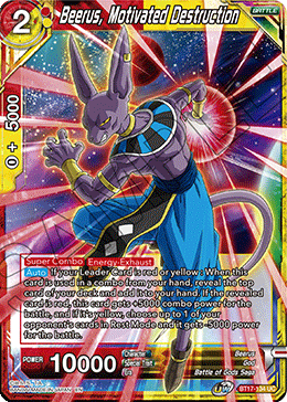 Beerus, Motivated Destruction (BT17-134) [Ultimate Squad] | Odin's Place