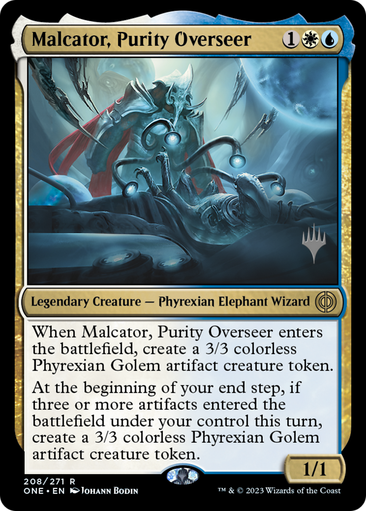 Malcator, Purity Overseer (Promo Pack) [Phyrexia: All Will Be One Promos] | Odin's Place