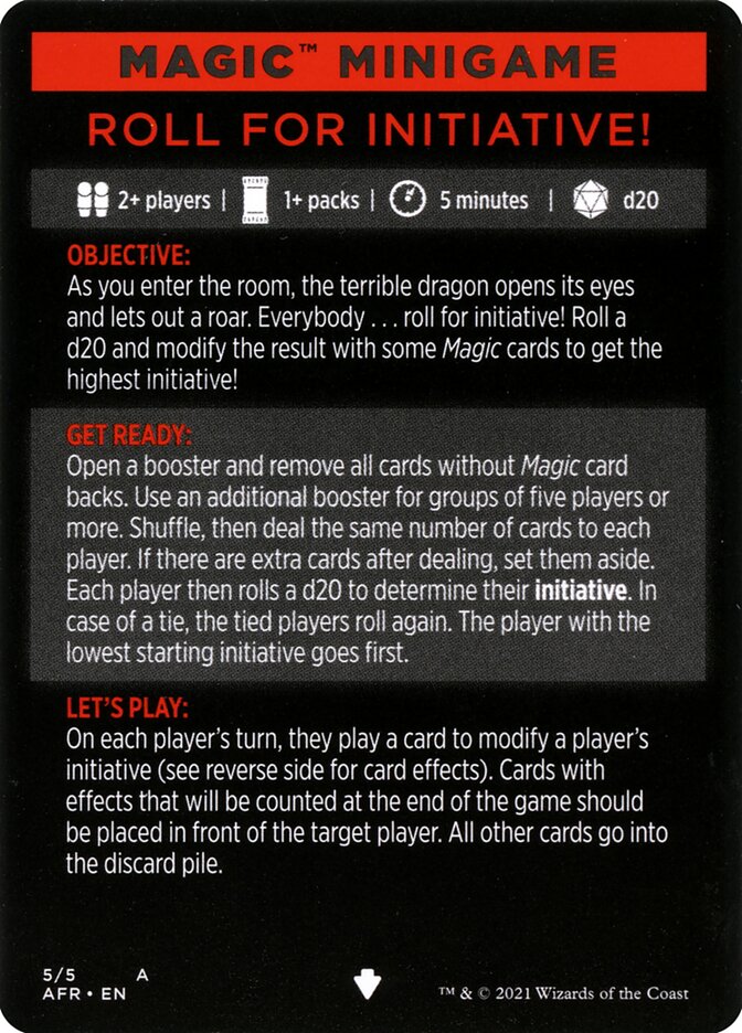 Roll for Initiative (Magic Minigame) [Dungeons & Dragons: Adventures in the Forgotten Realms Minigame] | Odin's Place